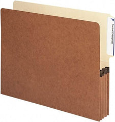 Samsill - 8-1/2 x 11", Letter Size, Manila/Redrope, Expandable File Folders with Drop Front & End Tab Pocket - 11 Point Stock, 1/3 Tab Cut Location - Exact Industrial Supply