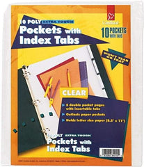 Cardinal - 11 x 8 1/2" 3-Hole Punched, Binder Pockets Divider - White Tabs, Clear Folder - Exact Industrial Supply