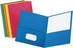 OXFORD - 8-1/2 x 11", Letter Size, Assorted Colors, Pocket Folders - 11 Point Stock - Exact Industrial Supply