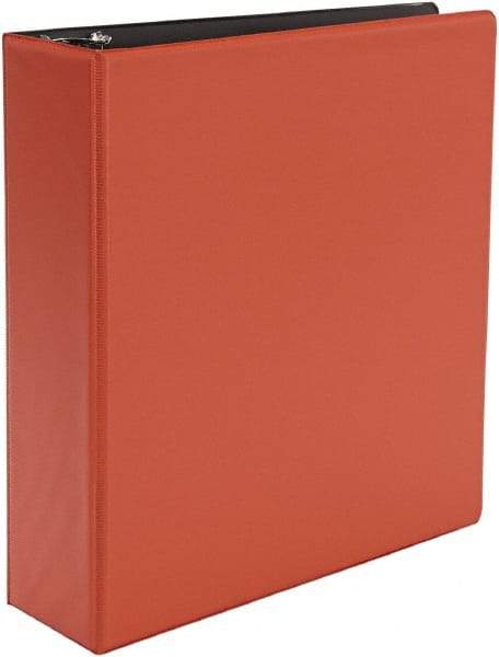 UNIVERSAL - 3" Sheet Capacity, 11 x 8-1/2", Non-View Ring Binder - Suede Finish Vinyl, Red - Exact Industrial Supply