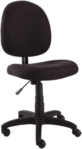 ALERA - 18-1/8" High Pneumatic Height Adjustable Chair - 18" Wide x 19" Deep, 100% Acrylic Seat, Black - Exact Industrial Supply