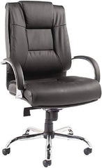 ALERA - 31" High Big & Tall/Petite/24-7 Chair - 22" Wide x 21" Deep, Soft Leather Seat, Black - Exact Industrial Supply