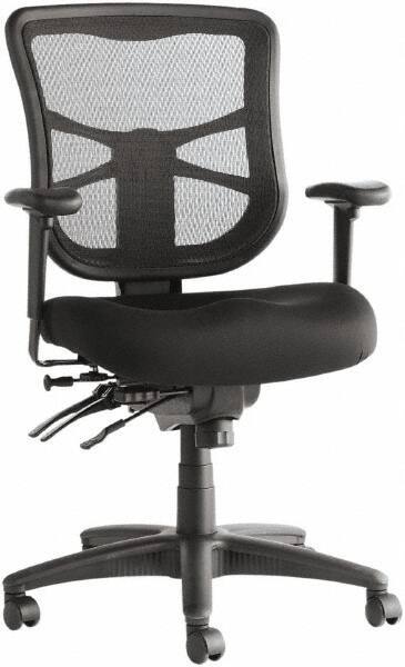 ALERA - 20-1/8 to 22-7/8" High Office/Managerial/Executive Chair - 20" Wide x 21" Deep, Premium Fabric Seat, Black - Exact Industrial Supply
