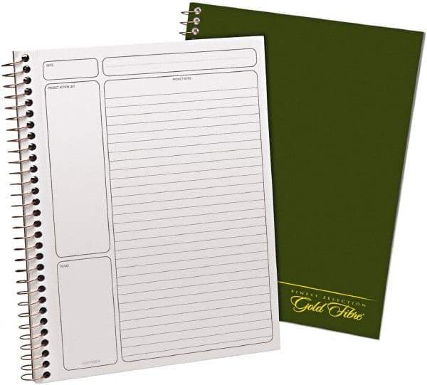 AMPAD - 84 Sheet, 9-1/2 x 7-1/4", Planner Spiral Bound Notebook - Green - Exact Industrial Supply