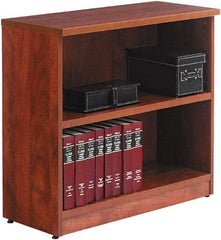 ALERA - 2 Shelf, 29" High x 31" Wide Bookcase - 14" Deep, Wood, Medium Cherry - Exact Industrial Supply