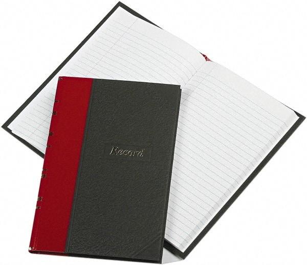 Boorum & Pease - 144 Sheet, 5-1/4 x 7-7/8", Record Rule Record/Account Book - Black & Red - Exact Industrial Supply