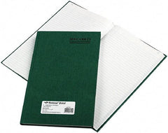 National Brand - 150 Sheet, 12-1/4 x 7-1/4", Record Rule Record/Account Book - Green - Exact Industrial Supply