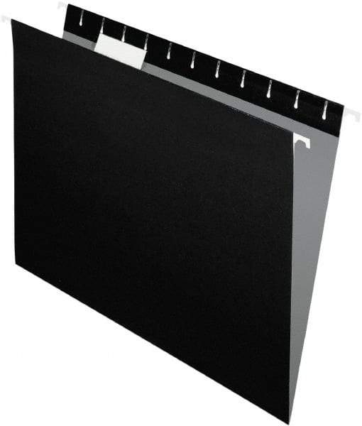 Pendaflex - 8-1/2 x 11", Letter Size, Black, Standard Hanging File Folders - 11 Point Stock, 1/5 Tab Cut Location - Exact Industrial Supply