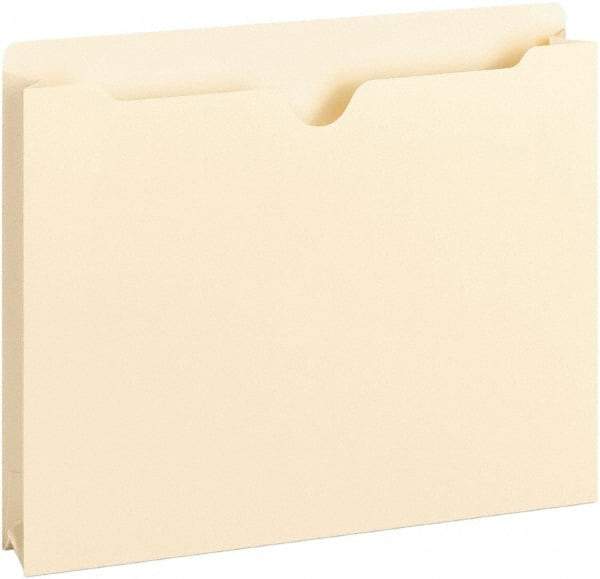 Samsill - 8-1/2 x 11", Letter Size, Manila, File Jacket/Sleeve/Wallet with Expanding Jacket - 11 Point Stock, Straight Tab Cut Location - Exact Industrial Supply