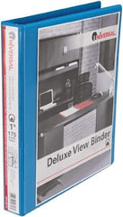 UNIVERSAL - 1" Sheet Capacity, 11 x 8-1/2", View Ring Binder - Suede Finish Vinyl, Light Blue - Exact Industrial Supply