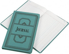 Boorum & Pease - 300 Sheet, 12-1/8 x 7-5/8", Journal Rule Record/Account Book - Blue - Exact Industrial Supply