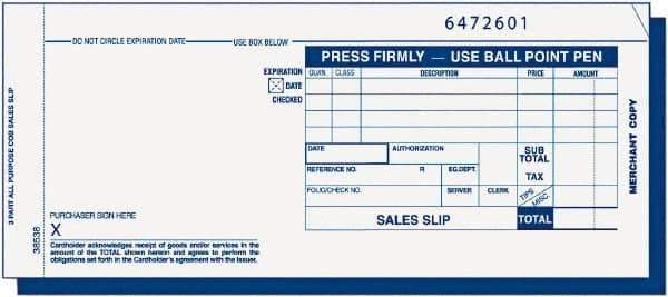 TOPS - 100 Sheet, 7-7/8 x 3-1/4", Sales Slip Book - White - Exact Industrial Supply