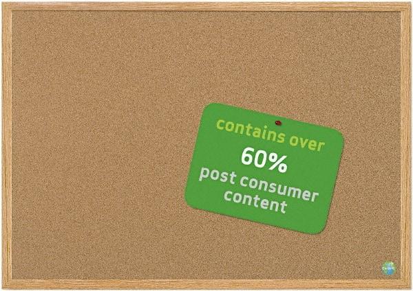 MasterVision - 72" Wide x 48" High Open Cork Bulletin Board - Natural (Color) - Exact Industrial Supply