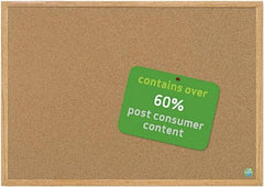 MasterVision - 72" Wide x 48" High Open Cork Bulletin Board - Natural (Color) - Exact Industrial Supply