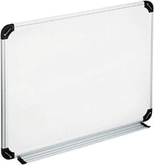 UNIVERSAL - 18" High x 24" Wide Erasable Melamine Marker Boards - Aluminum/Plastic Frame, 25.8" Deep, Includes Accessory Tray/Rail & Mounting Kit - Exact Industrial Supply