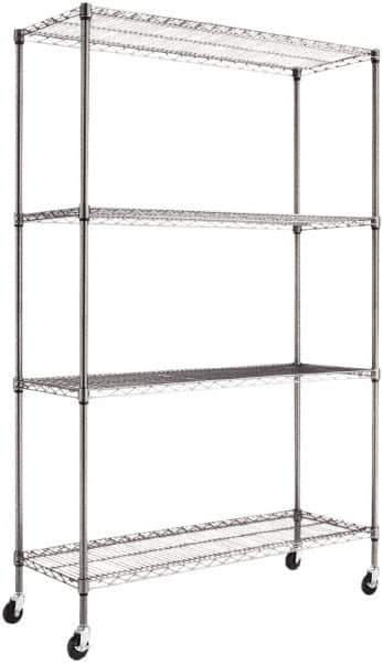 ALERA - 4 Shelf Wire Shelving Unit - 18" Deep x 72" High, - Exact Industrial Supply