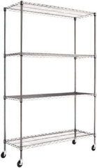 ALERA - 4 Shelf Wire Shelving Unit - 18" Deep x 72" High, - Exact Industrial Supply