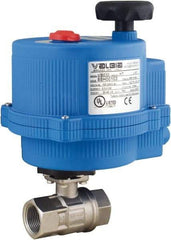 BONOMI - 1-1/2" Pipe, 24 VAC, DCV Voltage 1,000 psi WOG Rating 316 Stainless Steel Electric Actuated Ball Valve - PTFE Seal, Full Port, 100 psi WSP Rating, NPT End Connection - Exact Industrial Supply