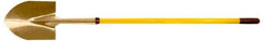 Ampco - 11-1/4" High x 9" Wide Round Aluminum Bronze Shovel - 56-1/2" Long Fiberglass Straight Handle - Exact Industrial Supply