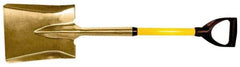 Ampco - 11" High x 9" Wide Square Aluminum Bronze Scoop - 37" Long Fiberglass D-Grip Handle - Exact Industrial Supply