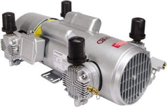 Gast - 2 hp, 11 CFM, 100 Max psi Piston Compressor Pump - 220 to 440/380 to 440 & 230/460 Volt, 21.58" Long x 12.36" Wide x 8.35" High - Exact Industrial Supply