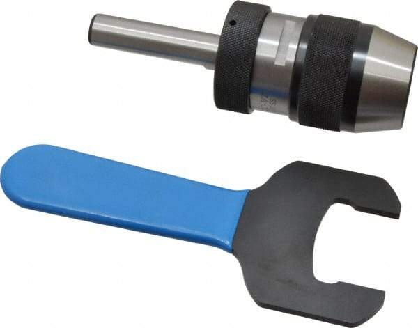 Accupro - 1/32 to 1/2" Capacity, Integral Shank Drill Chuck - Keyless, Straight Shank, 1.89" Sleeve Diam, 3.15" Open Length - Exact Industrial Supply