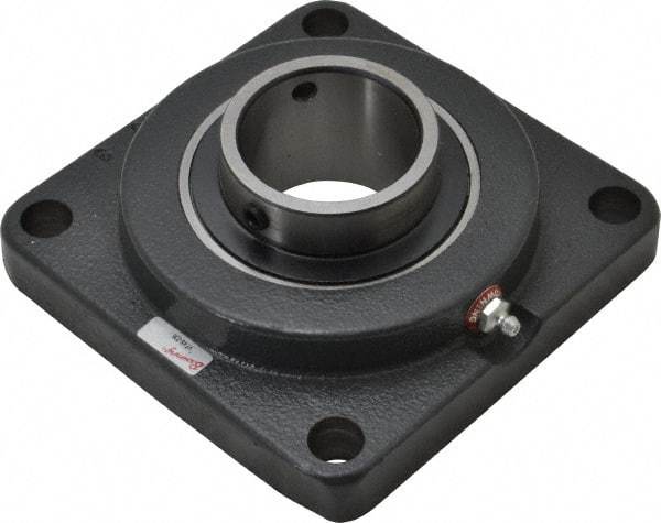 Browning - 2-3/16" ID, 6-3/8" OAL x 6-3/8" OAH 4-Bolt Flange - 6,601 Lb Static Cap, 9,752 Lb Dyn Cap, 5-1/8" Btw Mnt Hole Ctrs, Cast Iron - Exact Industrial Supply