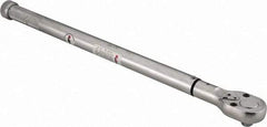 Value Collection - 1/2" Drive Micrometer Type Ratchet Head Torque Wrench - 35 Ft/Lb to 140 Ft/Lb Torque, 21" OAL, 1/2 Ft/Lb Graduation - Exact Industrial Supply