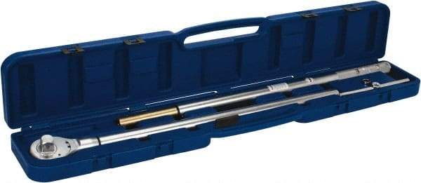 Value Collection - 1" Drive Micrometer Type Ratchet Head Torque Wrench - 300 Ft/Lb to 900 Ft/Lb Torque, 60" OAL, 6 Ft/Lb Graduation - Exact Industrial Supply