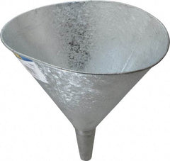 Plews - 7 pt Capacity Steel Funnel - 9-3/4" Mouth OD, 3/4" Tip OD, Straight Spout - Exact Industrial Supply