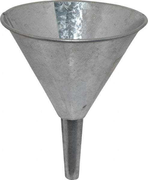 Plews - 10 oz Capacity Steel Funnel - 4-1/2" Mouth OD, 1/2" Tip OD, Straight Spout - Exact Industrial Supply
