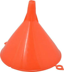 PRO-LUBE - 8 oz Capacity Plastic Funnel - 4-1/2" Mouth OD, 1/2" Tip OD, Straight Spout, Red - Exact Industrial Supply