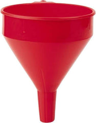 PRO-LUBE - 2 Qt Capacity Polyethylene Funnel - 7" Mouth OD, 1" Tip OD, Straight Spout, Red - Exact Industrial Supply