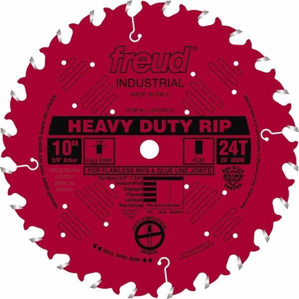 Freud - 10" Diam, 5/8" Arbor Hole Diam, 24 Tooth Wet & Dry Cut Saw Blade - Carbide-Tipped, Standard Round Arbor - Exact Industrial Supply