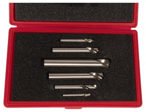 Cleveland - 1/4 to 1 Inch Body Diameter, 120° Point Angle, Spotting Drill Set - Bright Finish, High Speed Steel, Includes Six Spotting Drills - Exact Industrial Supply