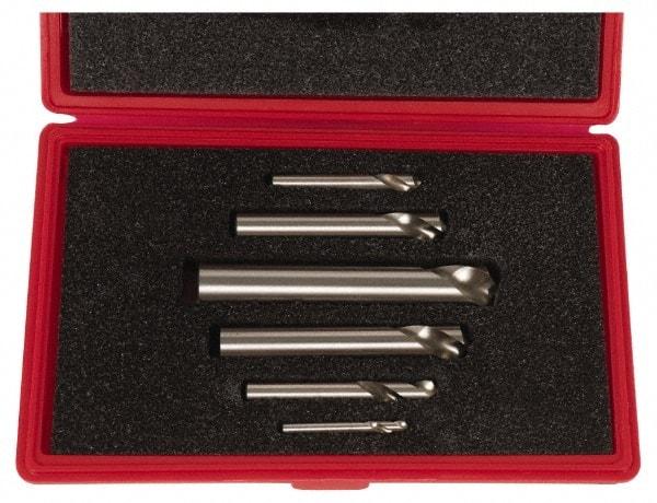 Cleveland - 1/4 to 1 Inch Body Diameter, 90° Point Angle, Spotting Drill Set - Bright Finish, High Speed Steel, Includes Six Spotting Drills - Exact Industrial Supply