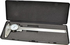 Fowler - 0" to 8" Range, 0.001" Graduation, 0.1" per Revolution, Dial Caliper - White Face, 2" Jaw Length - Exact Industrial Supply