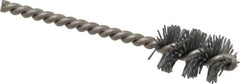 Made in USA - 5/8" Diam Helical Nylon Tube Brush - 0.022" Filament Diam, 1" Brush Length, 3-1/2" OAL, 0.162" Diam Stainless Steel Shank - Exact Industrial Supply