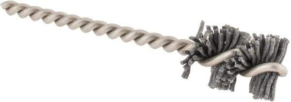 Made in USA - 5/8" Diam Helical Nylon Tube Brush - 0.04" Filament Diam, 1" Brush Length, 3-1/2" OAL, 0.162" Diam Stainless Steel Shank - Exact Industrial Supply