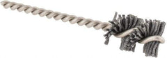 Made in USA - 5/8" Diam Helical Nylon Tube Brush - 0.04" Filament Diam, 1" Brush Length, 3-1/2" OAL, 0.162" Diam Stainless Steel Shank - Exact Industrial Supply