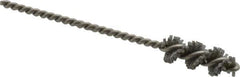 Made in USA - 3/4" Diam Helical Nylon Tube Brush - 0.022" Filament Diam, 1" Brush Length, 3-1/2" OAL, 0.162" Diam Stainless Steel Shank - Exact Industrial Supply