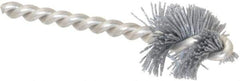 Made in USA - 1" Diam Helical Nylon Tube Brush - 0.022" Filament Diam, 1" Brush Length, 3-1/2" OAL, 1/4" Diam Stainless Steel Shank - Exact Industrial Supply