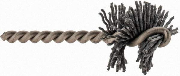 Made in USA - 1-1/4" Diam Helical Nylon Tube Brush - 0.04" Filament Diam, 1" Brush Length, 3-1/2" OAL, 1/4" Diam Stainless Steel Shank - Exact Industrial Supply