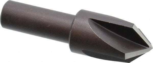 Cleveland - 3/4" Head Diam, 1/2" Shank Diam, 4 Flute 90° High Speed Steel Countersink - Oxide Finish, 2-13/32" OAL, Single End, Straight Shank, Right Hand Cut - Exact Industrial Supply