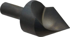 Cleveland - 1-1/4" Head Diam, 1/2" Shank Diam, 1 Flute 60° High Speed Steel Countersink - Oxide Finish, 2-3/4" OAL, Single End, Straight Shank, Right Hand Cut - Exact Industrial Supply