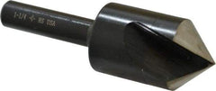 Cleveland - 1-1/4" Head Diam, 1/2" Shank Diam, 1 Flute 90° High Speed Steel Countersink - Oxide Finish, 2-3/4" OAL, Single End, Straight Shank, Right Hand Cut - Exact Industrial Supply