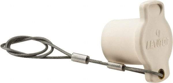 Leviton - 3R NEMA Rated, Female, White Single Pole Protective Cap - For Use with Male Plug - Exact Industrial Supply