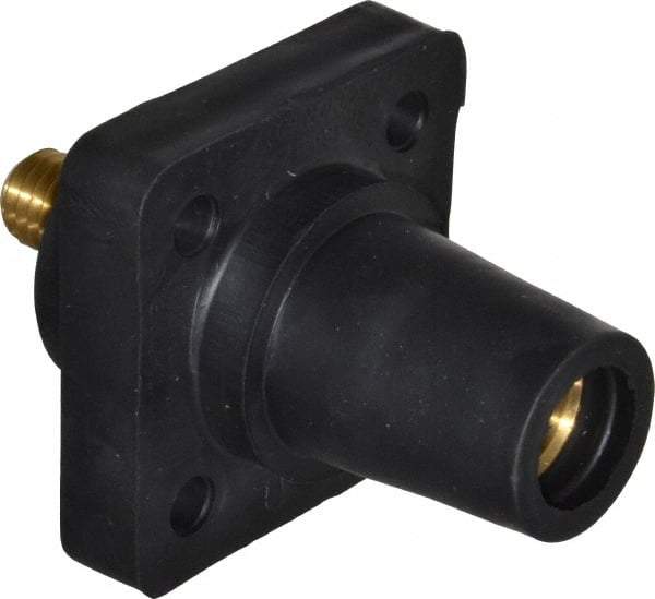 Leviton - 3R NEMA Rated, 600 Volt, 400 Amp, 2 to 4/0 AWG, Female, Threaded Stud, Panel Receptacle - 3.56 Inch Long, Black - Exact Industrial Supply