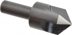 Cleveland - 1" Head Diam, 1/2" Shank Diam, 3 Flute 100° High Speed Steel Countersink - Oxide Finish, 2-3/4" OAL, Single End, Straight Shank, Right Hand Cut - Exact Industrial Supply