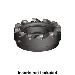 Kennametal - 6 Inserts, 80mm Cut Diam, 27mm Arbor Diam, 1mm Max Depth of Cut, Indexable Square-Shoulder Face Mill - 0/90° Lead Angle, 50mm High, MDHX 1004.. Insert Compatibility, Series Fix-Perfect - Exact Industrial Supply